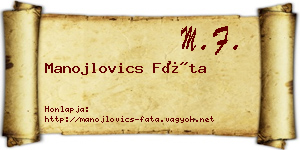 Manojlovics Fáta névjegykártya